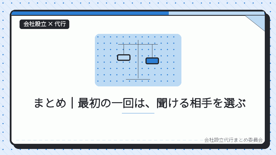 まとめ|最初の一回は、聞ける相手を選ぶを表したイラスト