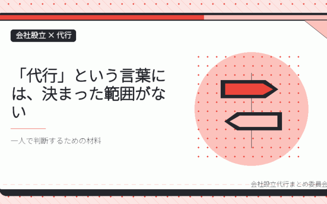 会社設立の代行サービスは何をしてくれるのか|一人で頼む範囲を決める地図